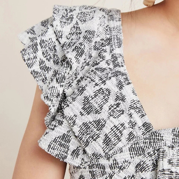 DOLAN by ANTHROPOLOGIE Savannah Ruffled Blouse in Neutral Motif - Picture 4 of 10